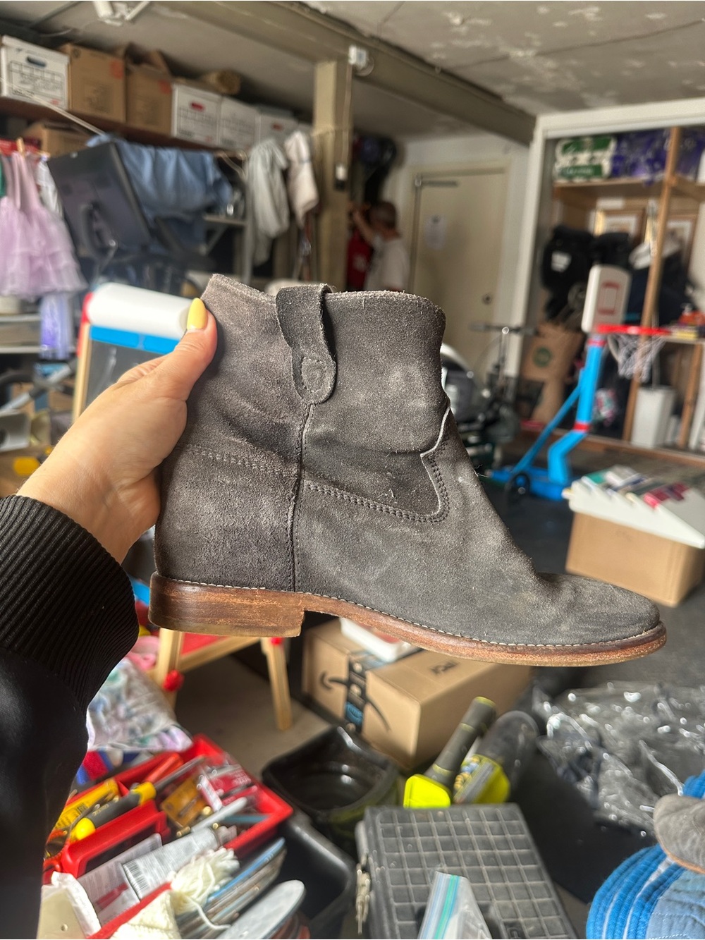Isabelle Marant Crisi Suede Ankle Boots in Charcoal Gray - Picture 8 of 8
